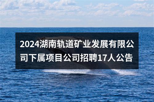 2024湖南轨道矿业发展有限公司下属项目公司招聘17人公告 图片